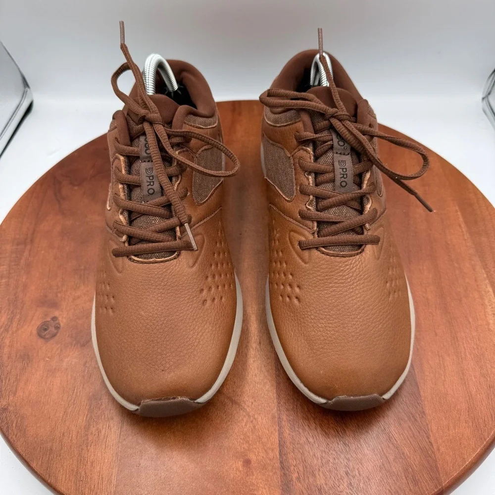 Abeo Experience‎ LEM1155 Mens Brown Leather Walking Sneakers Shoes Size 10
